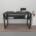 Birou, Zena Home, Lona, 120x72.8x60 cm, PAL, Negru / Negru