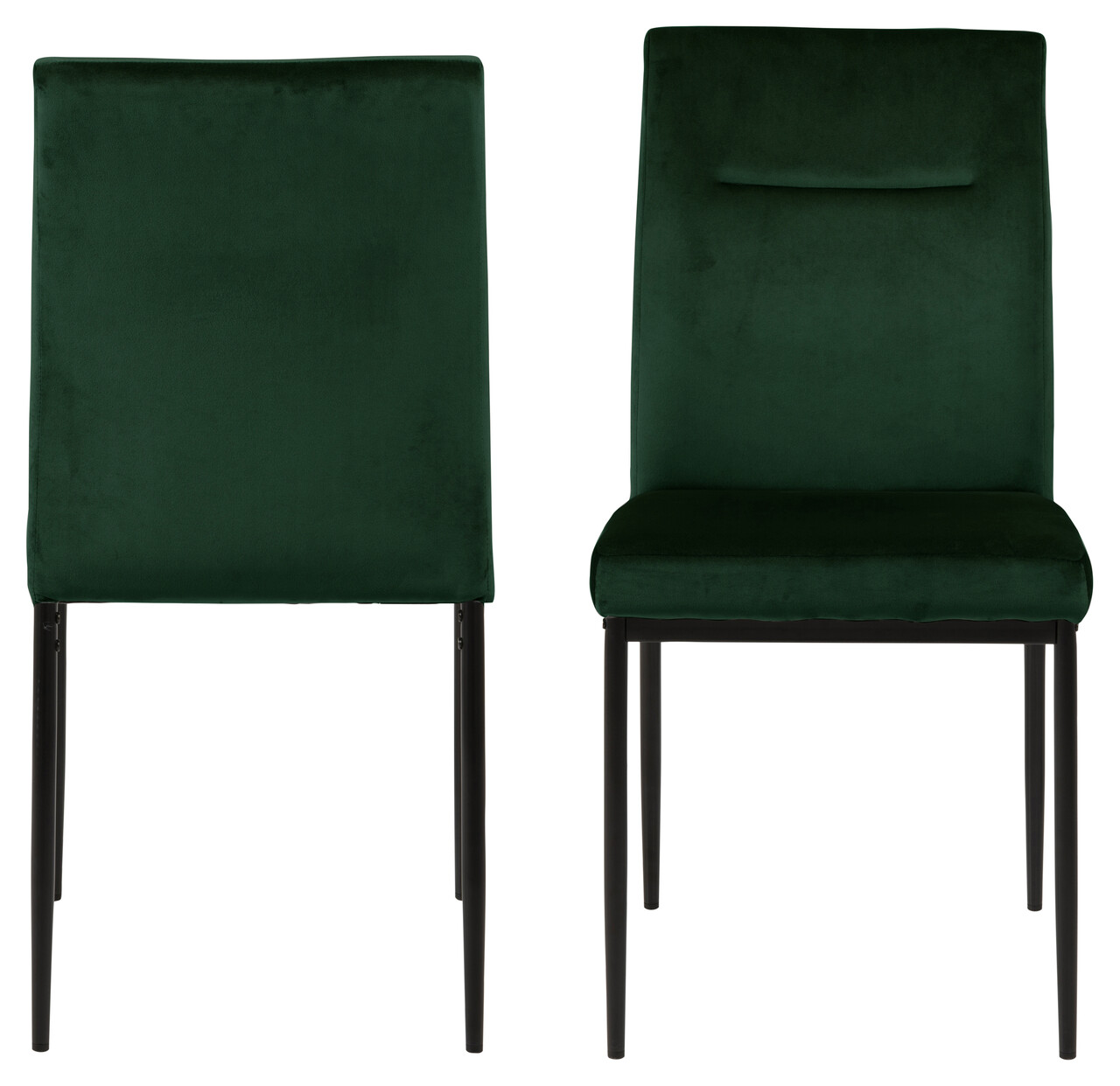 Scaun Demi, Actona, 45x55x90.5 cm, catifea/otel, verde inchis - view 2