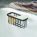 Suport pentru burete de vase Gia, iDesign, 14.5x6.4x6 cm, inox, negru mat