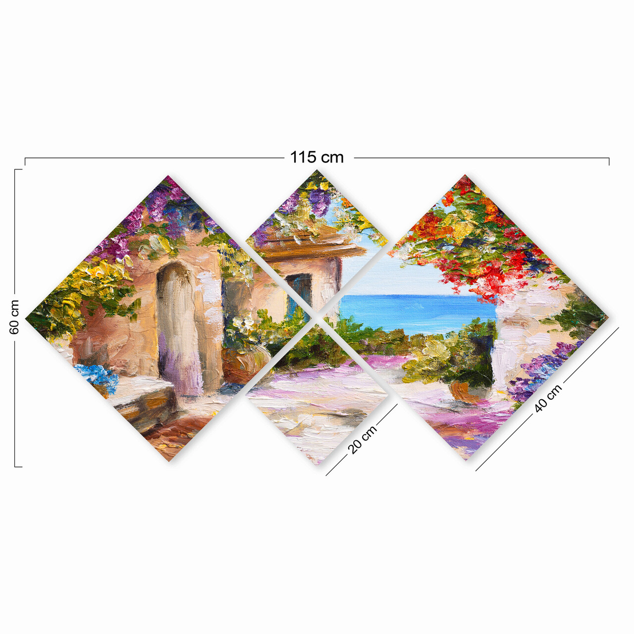 Set 4 tablouri decorative, 4MDF75470683, MDF, Imprimat UV, Multicolor