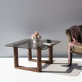 Masuta de cafea, Neostill, Stoa, 80x42x80 cm, Sticla temperata, Bronz