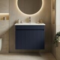 Dulap de baie cu chiuvetă, Hanah Home, Tivoli 65, Albastru marin mat