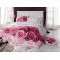 Lenjerie de pat dubla Darling Pink, 4 piese, 240 x 260 cm, 100% bumbac ranforce, multicolora