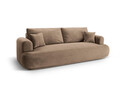 Canapea extensibila 3 locuri, Ella-120, Micadoni Home, 253x108x94 cm, catifea, bej inchis