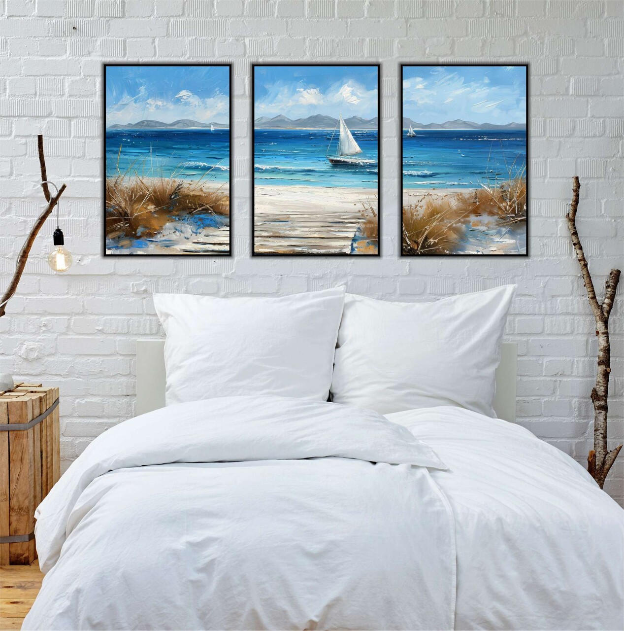 Set 3 tablouri decorative Mp3-00101 Imprimare digitala Multicolor