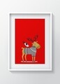 Tablou decorativ Reindeer, Oyo Kids, 29x24 cm, lemn/MDF, multicolor