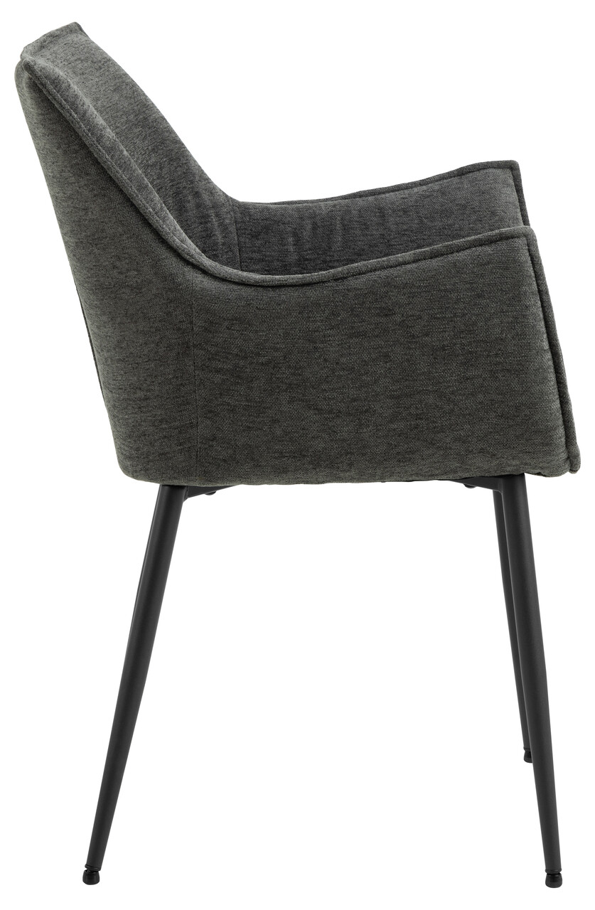 Scaun Bonita, Actona, 56x56x82.5 cm, poliester/otel, gri inchis - view 6