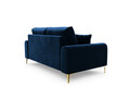 Canapea, Madara, Mazzini Sofas, 2 locuri, gold legs, 172x102x90 cm, catifea, albastru regal