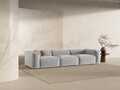 Canapea 4 locuri, Bergamo, Cosmopolitan Design, 364x108x70 cm, tesatura structurata, gri deschis