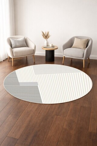 Covor, DC-4256-3, 140x140 cm, Poliester, Gri