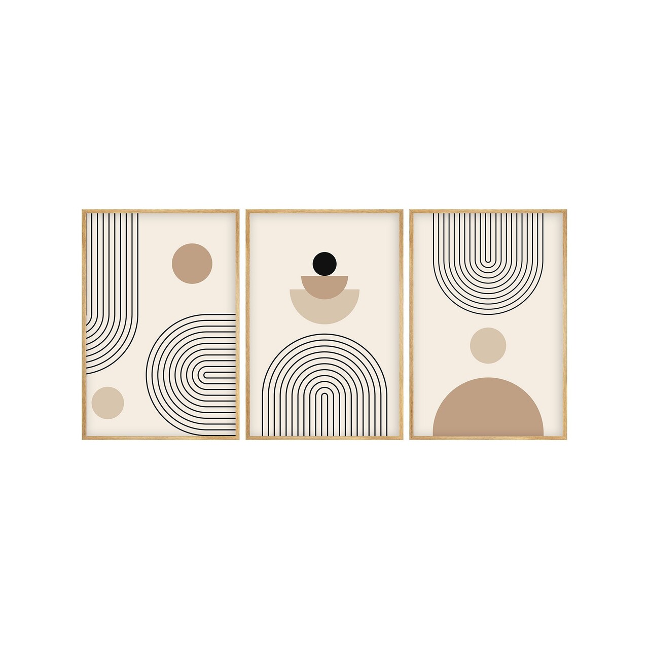 Set 3 tablouri decorative, Huhu261, Cadru: 100% LEMN MASIV (Grosime: 2 cm), Multicolor - view 2