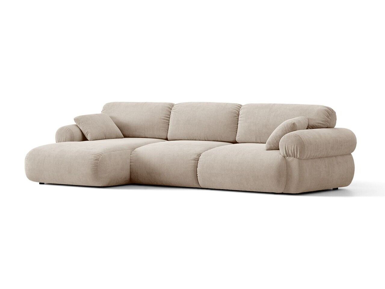 Coltar stanga 6 locuri, Ophelia, Micadoni Home, 297x164x84 cm, tesatura structurata, bej — imaginea 9
