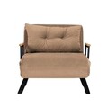 Canapea extensibilă cu 1 loc, Futon, 859FTN2865, Metal , Maro deschis
