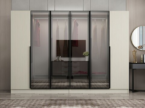 Dulap pentru haine, Hanah Home, Nisa, 270x210x52 cm, Gresie