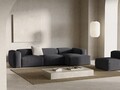 Coltar dreapta 4 locuri, Bergamo, Cosmopolitan Design, 344x152x70 cm, catifea chenille raiata, gri