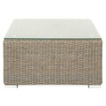Set mobilier pentru gradina/terasa, Casaboa, coltar + masa, aluminiu/fibre sintetice, natur/gri
