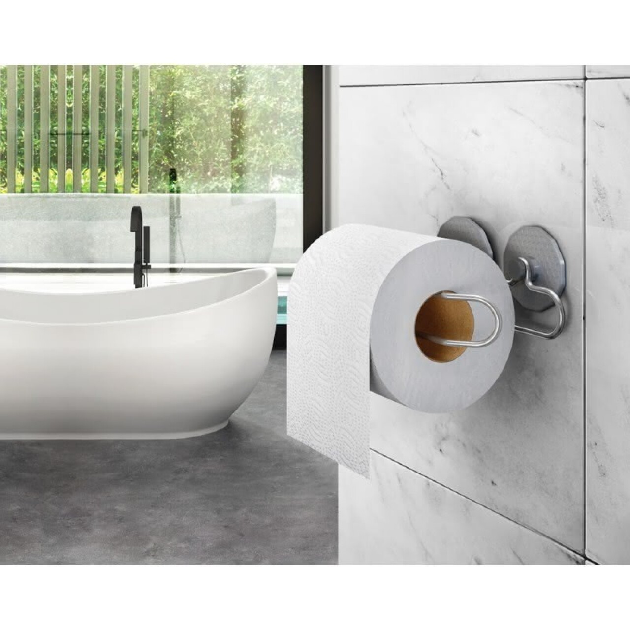 Suport hartie igienica Artic Frost, Metaltex, 15x9x8 cm, metal/ invelis din polytherm, argintiu - 1 | YEO