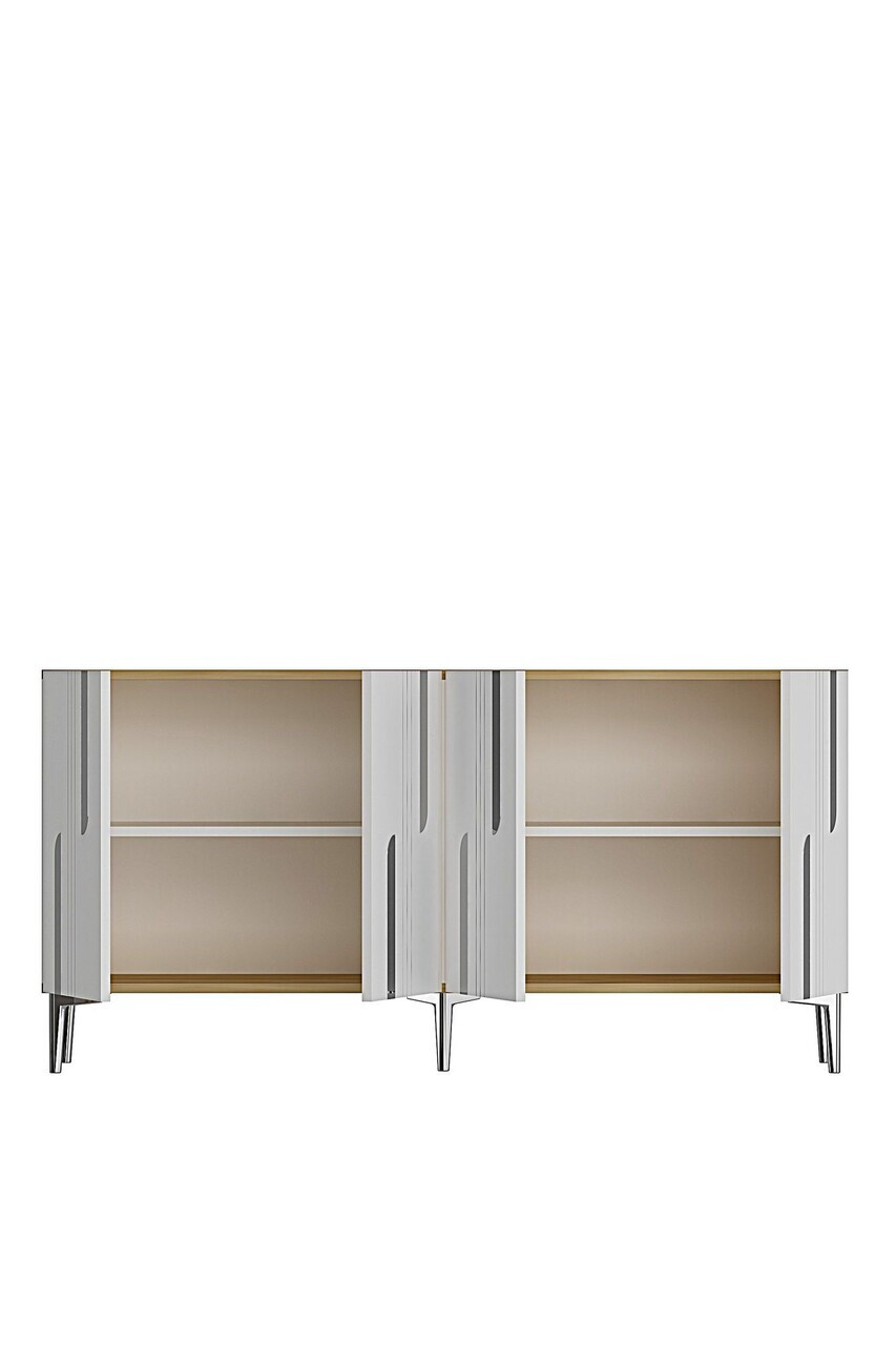Consola, Hanah Home, Nota 150, 150x75x32 cm, Stejar Safir / Alb / Argintiu — imaginea 6