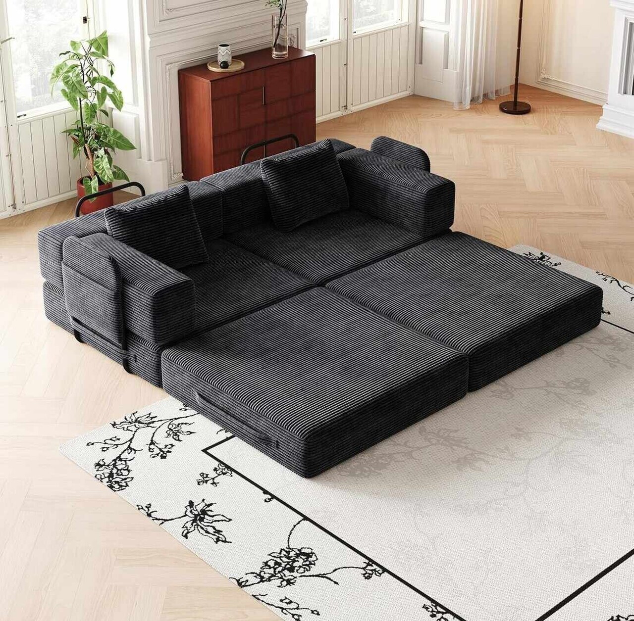 Canapea extensibila 3 locuri, Atelier del Sofa, 326NYR1156, Negru — imaginea 3