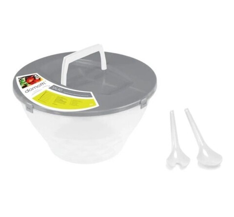 Bol pentru salata cu tacamuri, domotti, 27x15 cm, gri