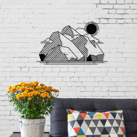 Decoratiune de perete, view, metal, dimensiune: 52 x 31 cm, negru