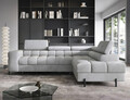 Coltar extensibil dreapta 5 locuri ELTAP, RT-05PA, Ferucce, 276x200x93 cm, lemn/poliester, gri deschis