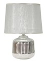 Lampa de masa Lucina, Mauro Ferretti, 1 x E14, 40W, 20x29 cm, ceramica/fier, alb/argintiu