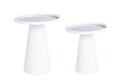 Set 2 masute de cafea Reflex, Bizzotto, 36x40 cm/40.5x47.5 cm, otel/oglinda, alb