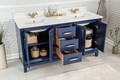 Set mobilier de baie (3 piese), Jussara, Michigan 60, Albastru inchis