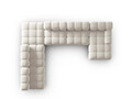 Coltar panoramic modular stanga 7 locuri, Bellis-51, Micadoni Home, 376x282x70 cm, catifea, bej inchis