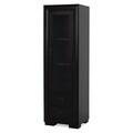 Vitrina cu 1 usa si 2 sertare, Chic, L.60 l.50 H.190, mdf/pal/furnir de mesteacan, wenge