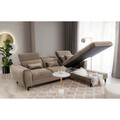 Coltar extensibil dreapta 4 locuri ELTAP, Foble, 267x196x100 cm, lemn/poliester, maro deschis
