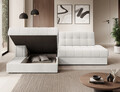 Coltar extensibil stanga 3 locuri ELTAP, LT-01ROY, Blezalt, 240x150x82 cm, lemn/poliester, alb