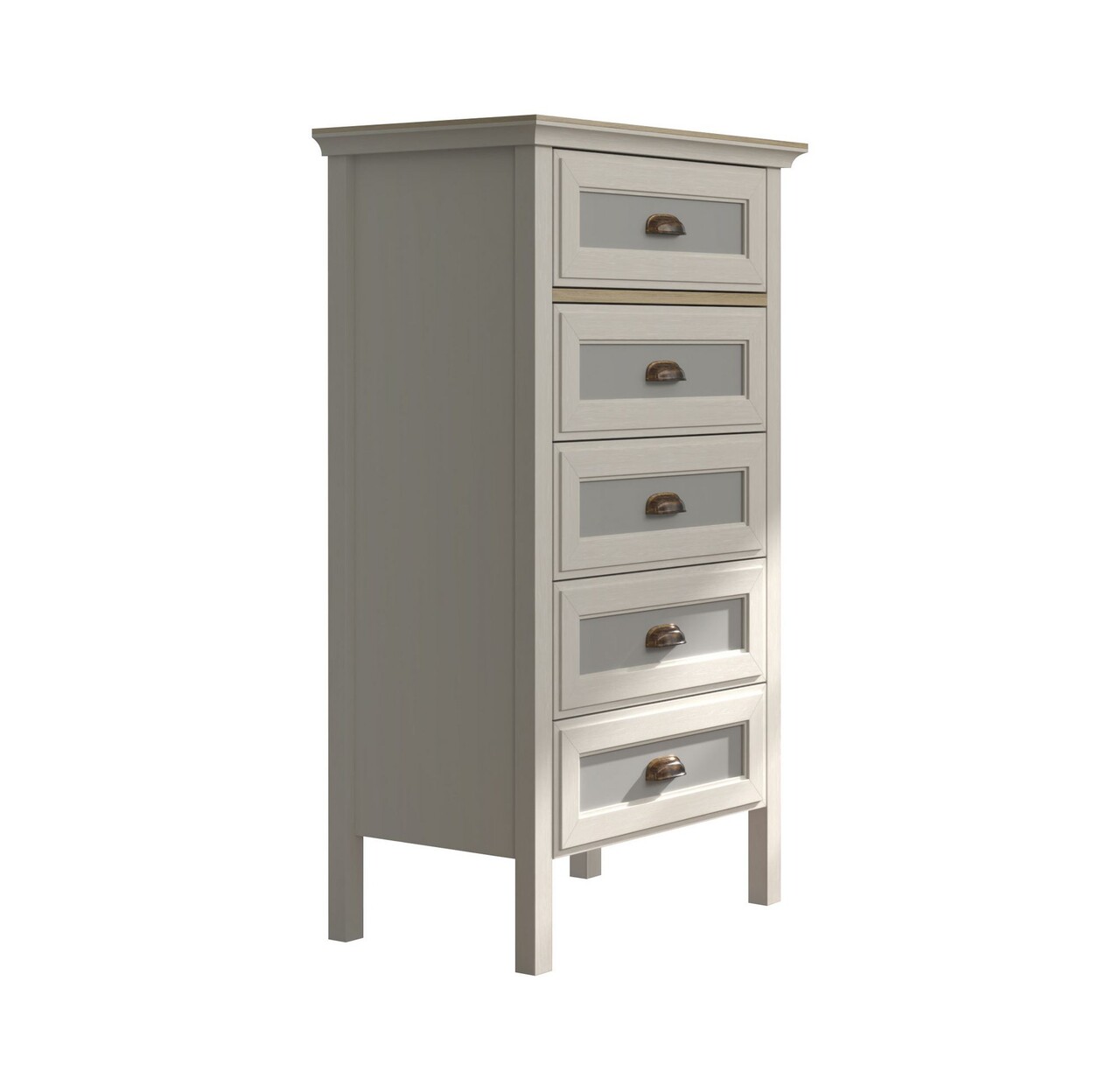 Dulap, Hanah Home, FRN-21031, 63.4x116x42.1 cm, PAL, Crem / Stejar / Gri