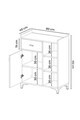 Dulap multifunctional, Hanah Home, Pidas, 80x102x40 cm, Stejar Sonomo / Alb