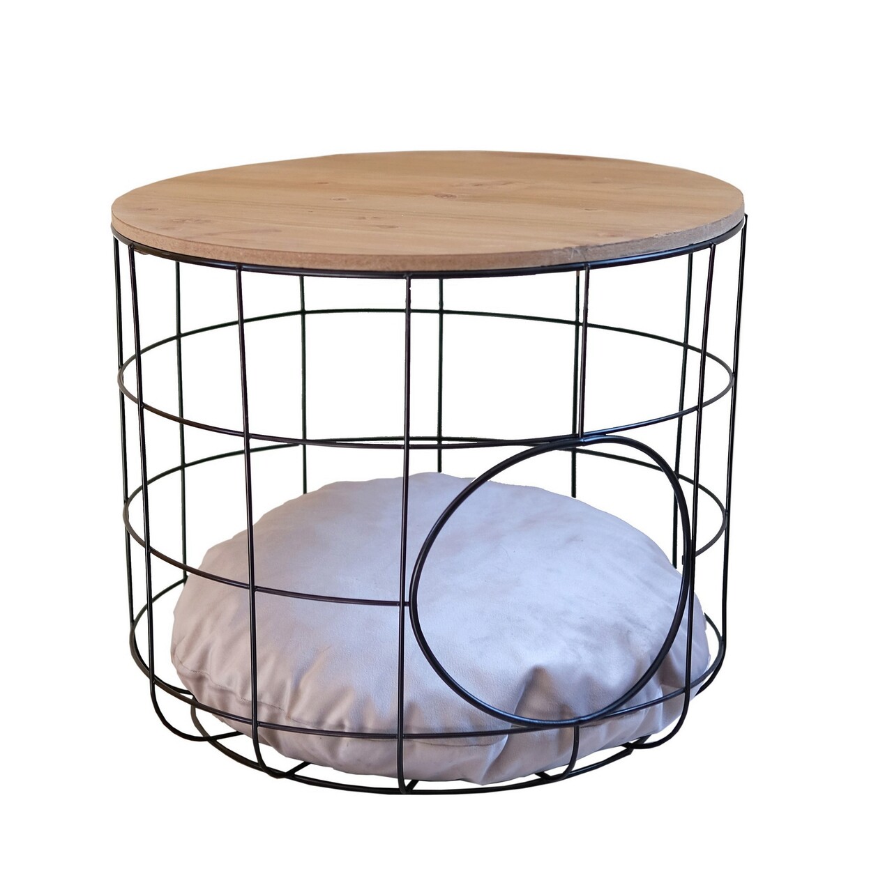 Masuta de cafea, Puqa Design, Cat, 54x54x41 cm, PAL, Pin Atlantic / Negru