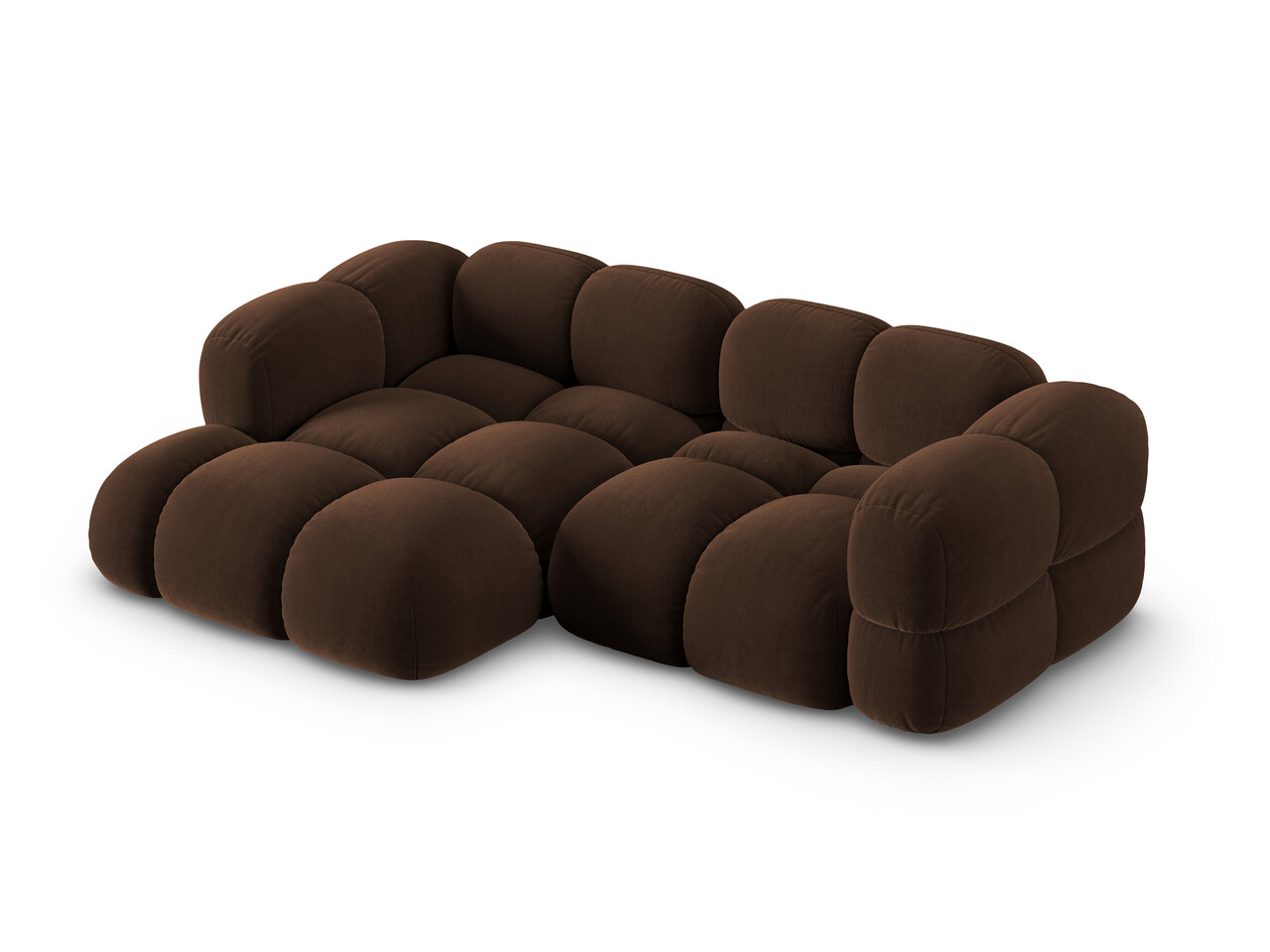 Coltar stanga 3 locuri, Loretto, Cosmopolitan Design, 250x147x68 cm, catifea, ciocolata - 1 | YEO