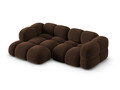 Coltar stanga 3 locuri, Loretto, Cosmopolitan Design, 250x147x68 cm, catifea, ciocolata