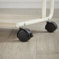 Masuta de cafea in forma de C, cu roti, Vasagle, 55x24x66 cm, max 50 kg, PAL/otel, crem/alb