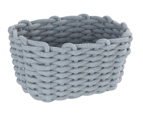 Cos depozitare, wenko, tia m, 25 x 18 x 15 cm, poliester/bumbac/vascoza, gri