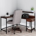 Birou cu retur, Camiburg, L.140 l.140 H.65/76/93, mdf/pal, wenge