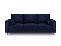 Canapea extensibila, Camellia, Mazzini Sofas, 3 locuri, cu lada de depozitare, 220x100x92 cm, catifea, albastru regal