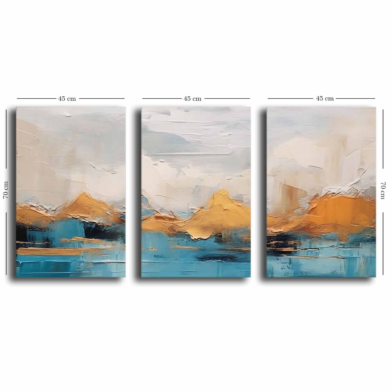 Set 3 tablouri decorative, 3P4570GSC-011, Lemn, Multicolor - view 4