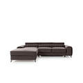 Coltar extensibil stanga 3 locuri ELTAP, LT-22VE, Grayson, 278x205x92 cm, lemn/poliester, maro