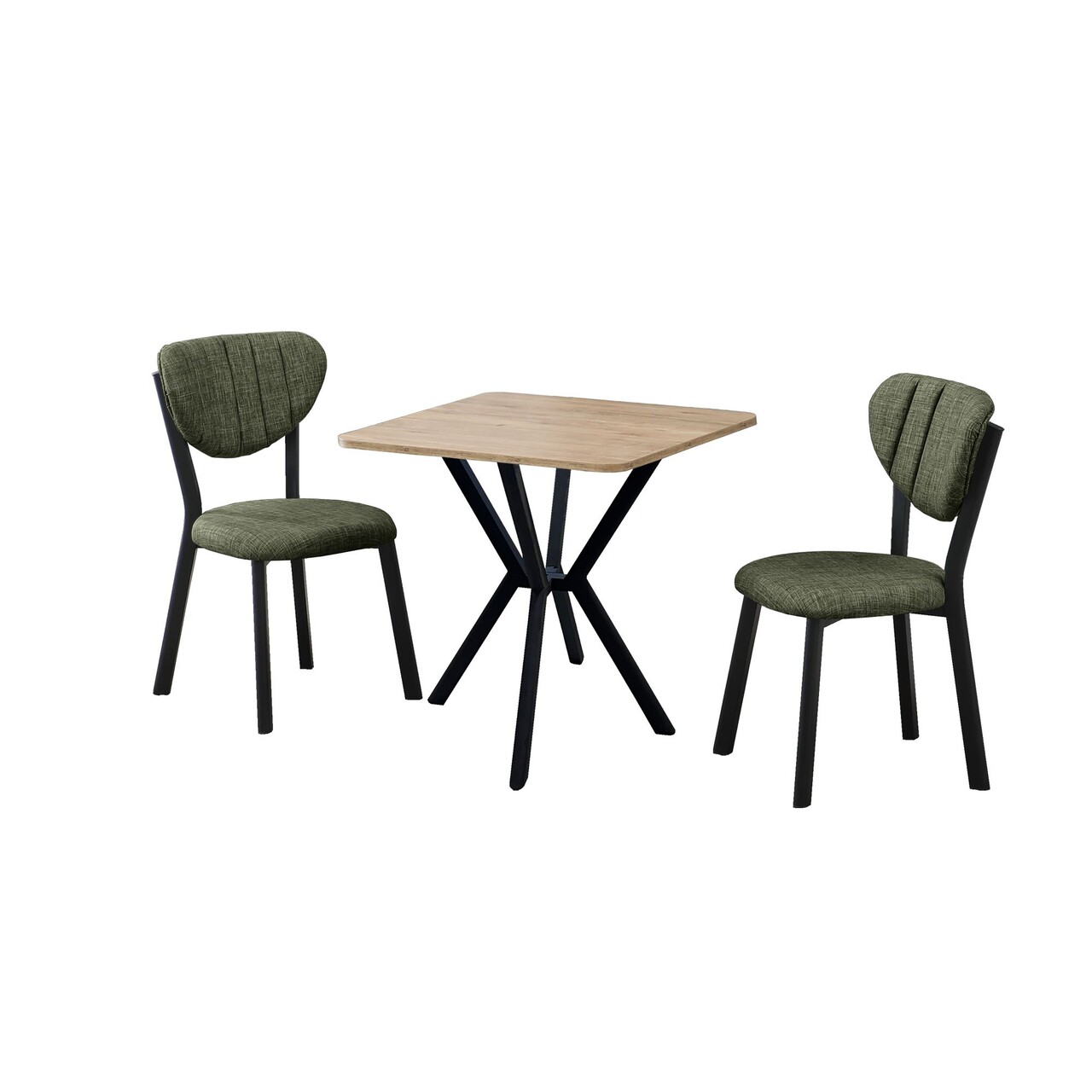 Set masa extensibila si scaune, 3 piese, Hanah Home, Elma, Verde / Nuc - view 2