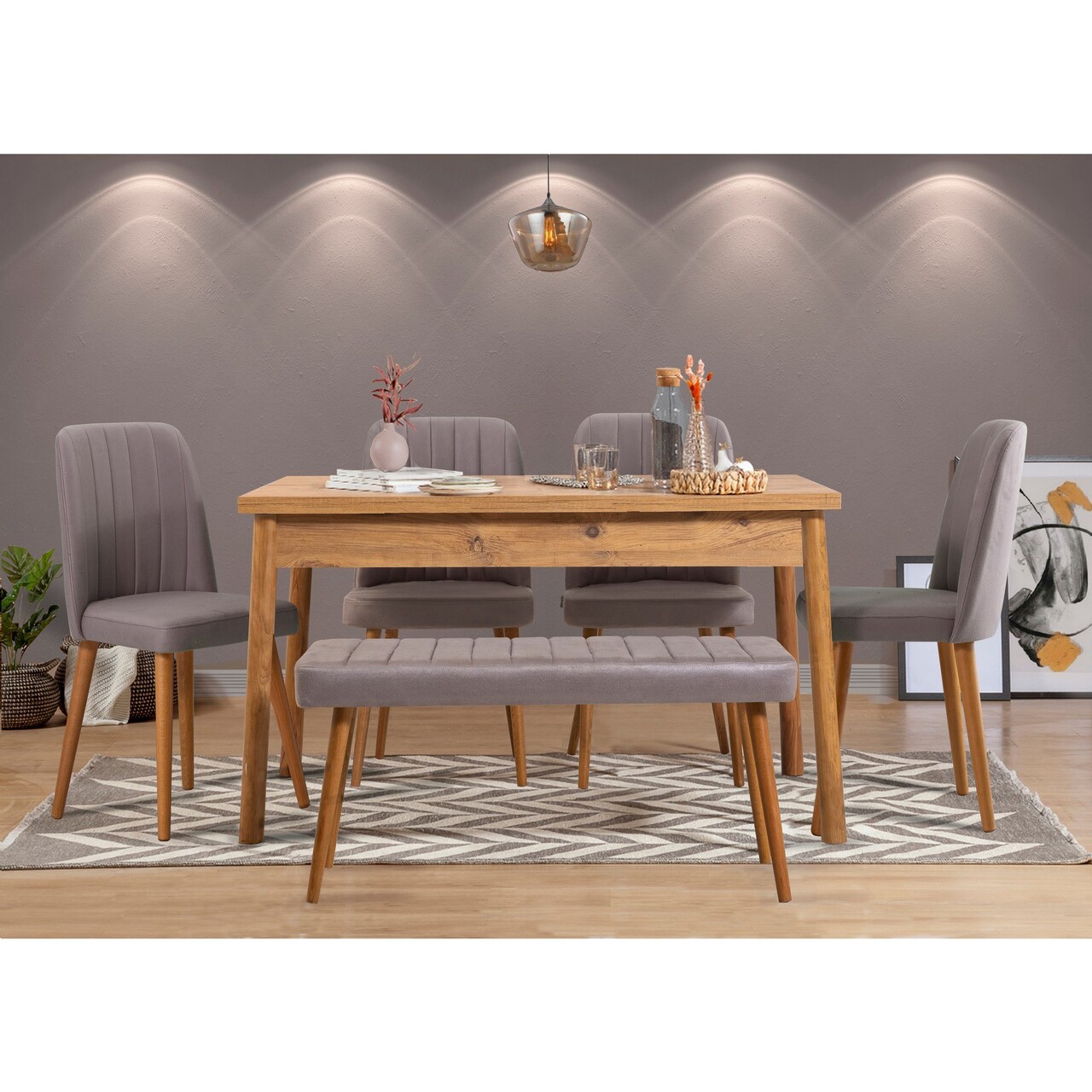 Masa, Hanah Home, Costa Masa Atlantic, 120x77x75 cm, Maro - imagine 4