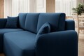 Coltar extensibil stanga 3 locuri ELTAP, Hadson, 206x150x89 cm, lemn/poliester, albastru inchis