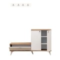 Set cuier si pantofar Evva, Mod Design, 120x30x76 cm / 60x15 cm, PAL, natural/alb