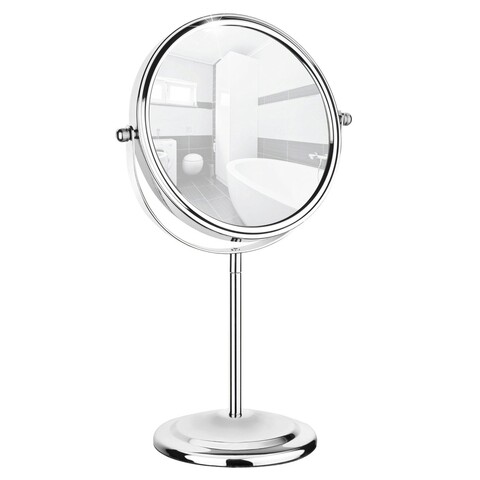 Oglinda cosmetica, maximex, 7-fold, 20 x 12 x 31.5 cm, metal/sticla, gri