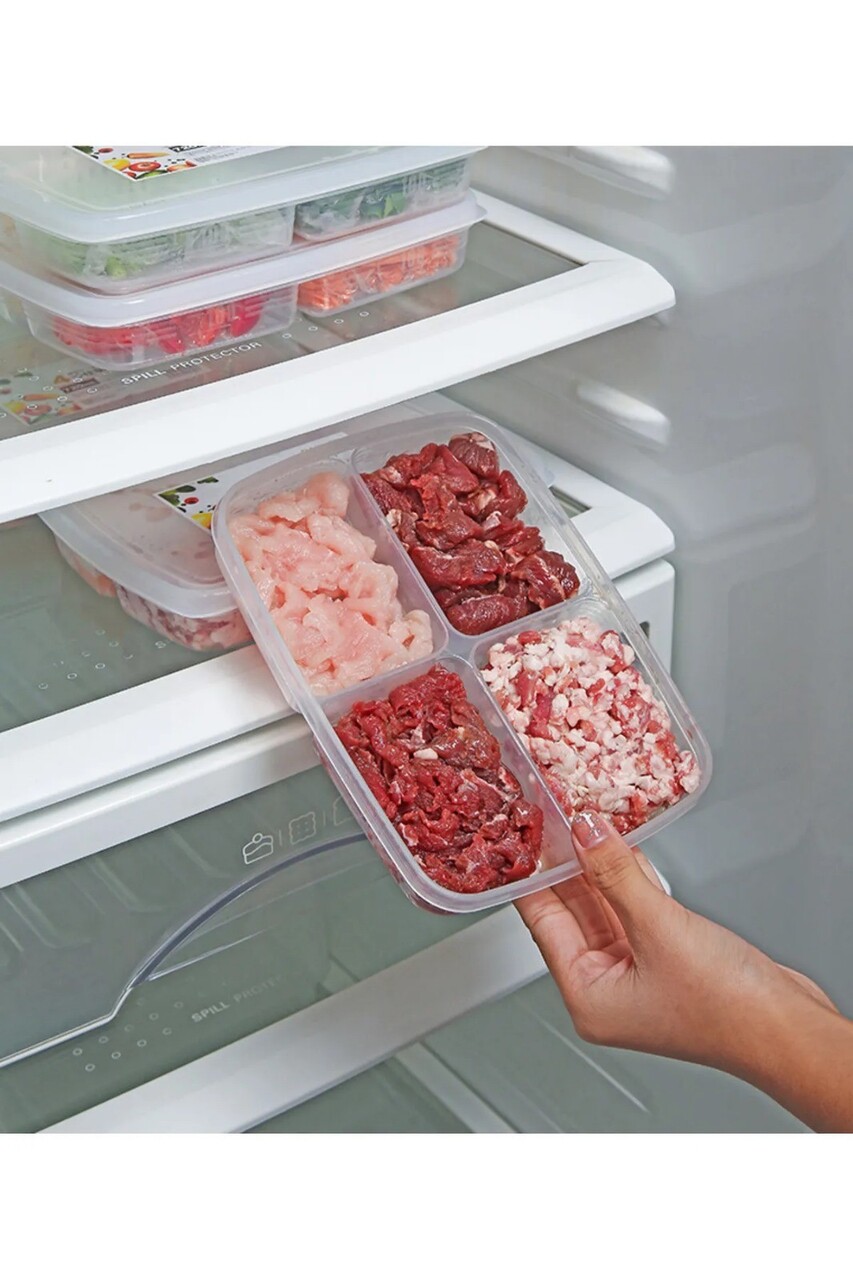 Set recipiente depozitare, Hermia, 200BYR1108, Dimensiune: 7 x 21 x 16 cm / 1000 ml (4 bucăți), Transparent - imagine 7